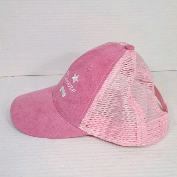 John Deere Pink Mesh Trucker Hat Women’s Snapback Cap Tractor Stars Logo - Picture 5 of 7
